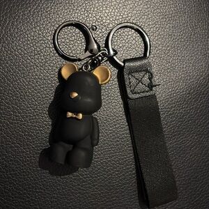 Aduance Black and Gold Bear Keychain bag charm